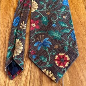 Tango by Max Raab Brown Cotton w/Floral Patterned Tie - Multicolor